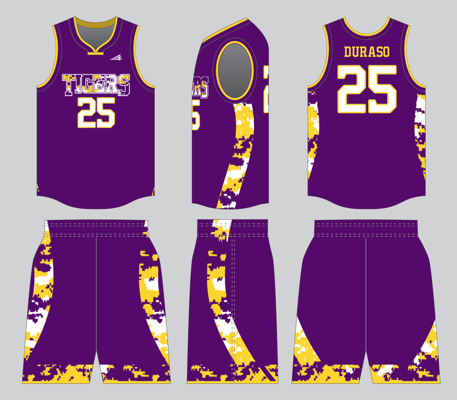 Tigers (Duraso) Custom Camo Basketball Jerseys