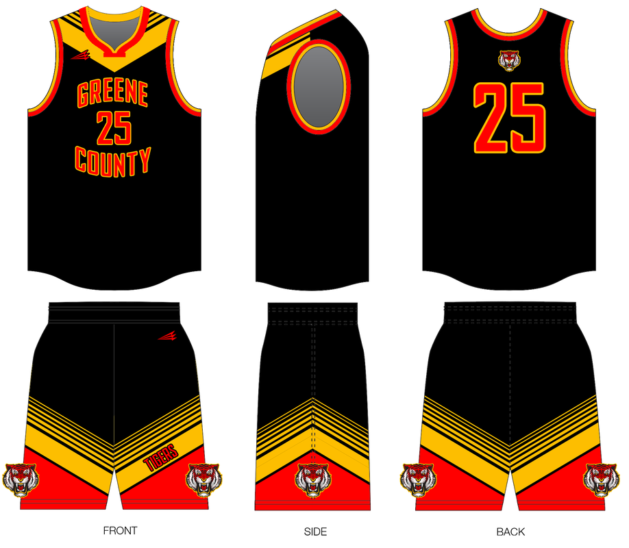 Greene County Tigers Custom Modern Basketball Jerseys